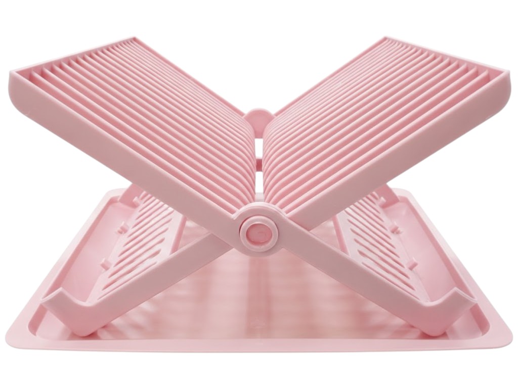 Сушилка для тарелок раскладная Консенсус, пластик, 42×33×18,5см, цвет розовый