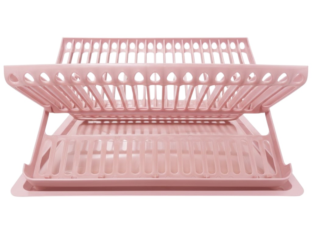 Сушилка для тарелок раскладная Консенсус, пластик, 42×33×18,5см, цвет розовый