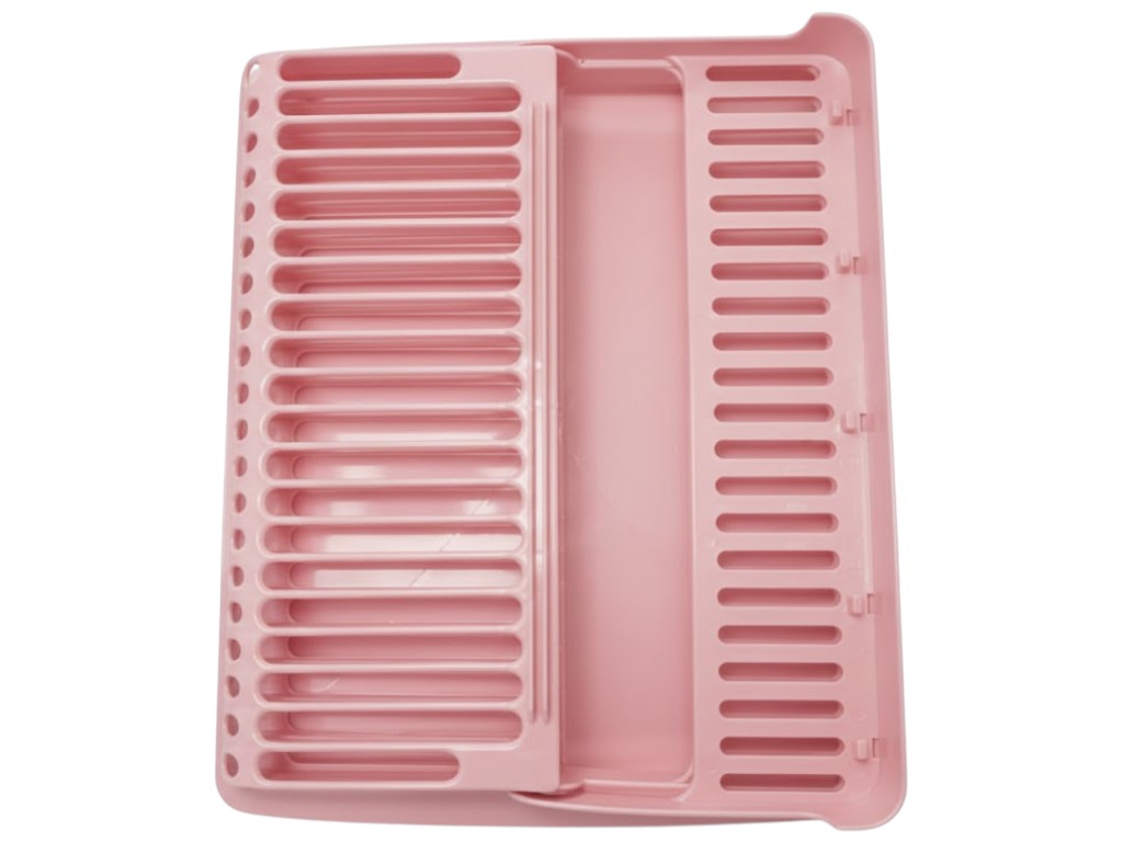 Сушилка для тарелок раскладная Консенсус, пластик, 42×33×18,5см, цвет розовый