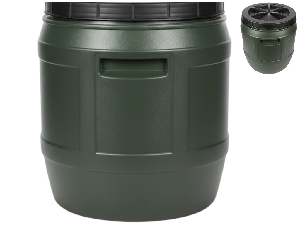 Бочка круглая Консенсус, пластик, 20л, 30×33см, цвет черный