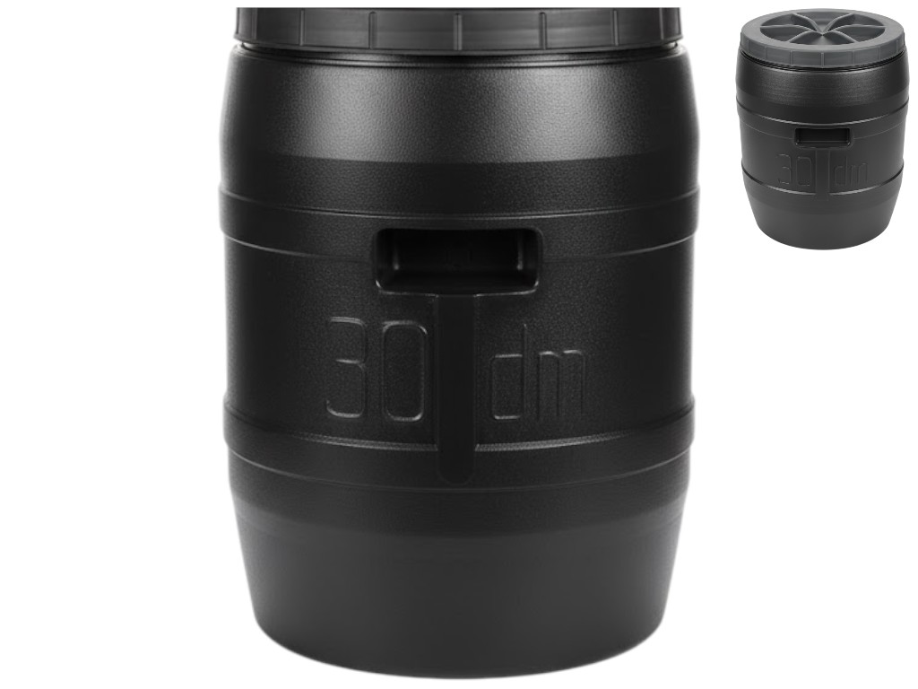 Бочка круглая Консенсус, пластик, 30л, 29,5×42см, цвет черный