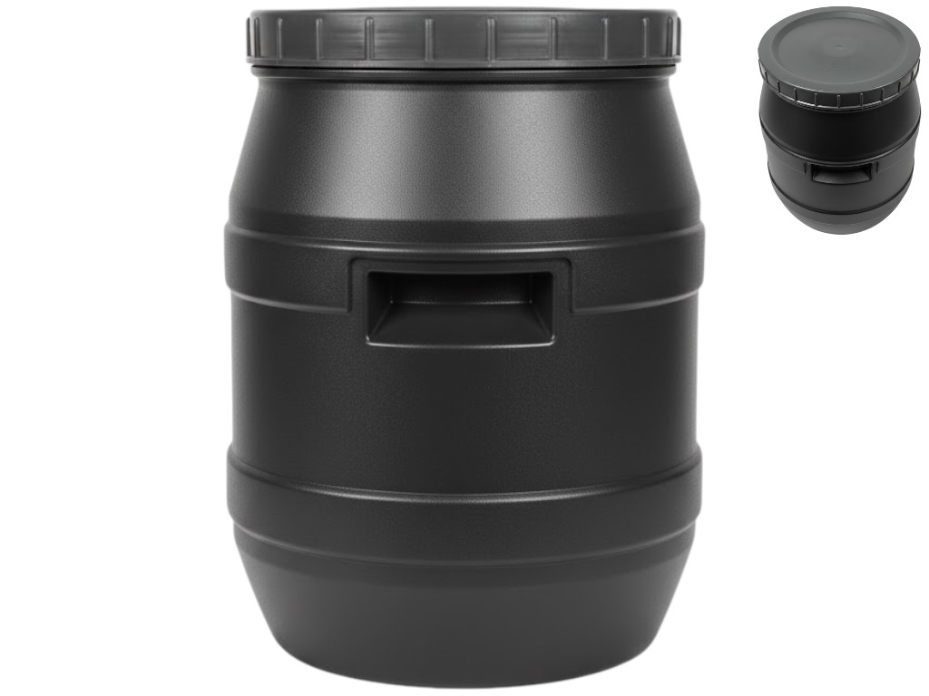 Бочка круглая Консенсус, пластик, 40л, 32×45,5см, цвет черный