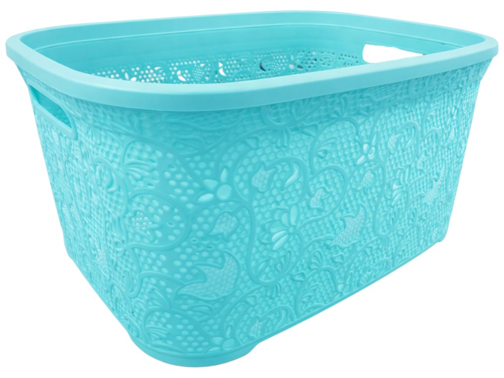 Корзина для белья Dantel, с рамой, пластик, 40л, 53×37×25см, цвет бирюза