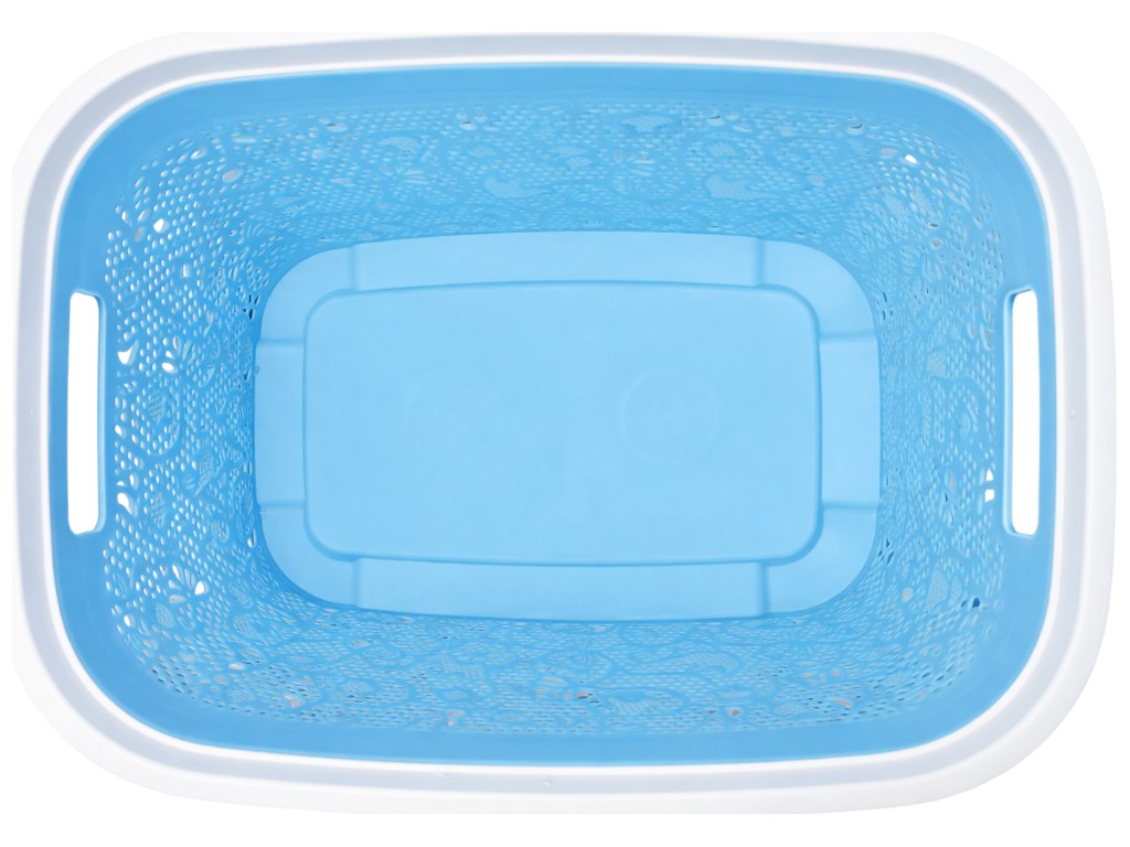 Корзина для белья Dantel, с рамой, пластик, 40л, 53×37×25см, цвет голубой