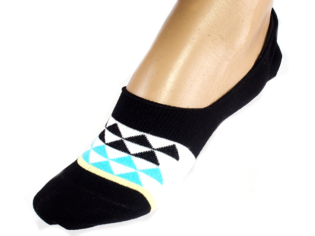 Носки-следы женские тонкие без голени с рисунком 853, р.25 (39-40р.) (цвет черный) Дюна