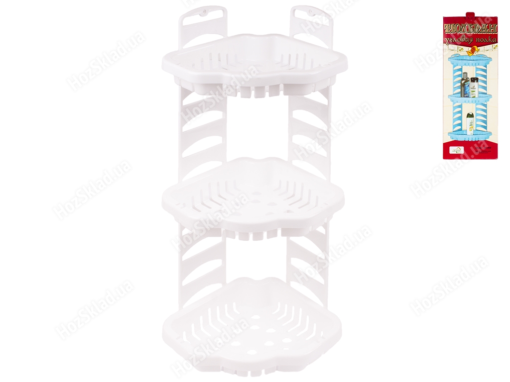 Полиця настінна Тюльпан кутова (колір - білий) Efe plastics 25х25х59см
