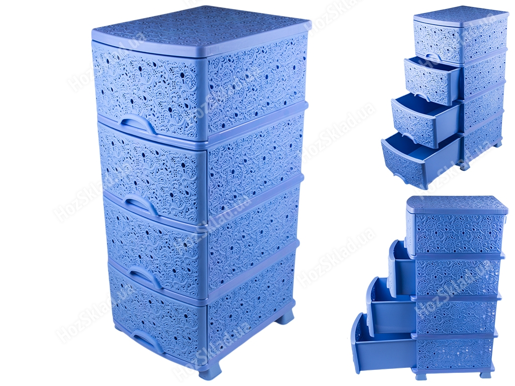 Комод Ажур - люкс (колір - блакитний) Efe plastics 47,5х37х91см