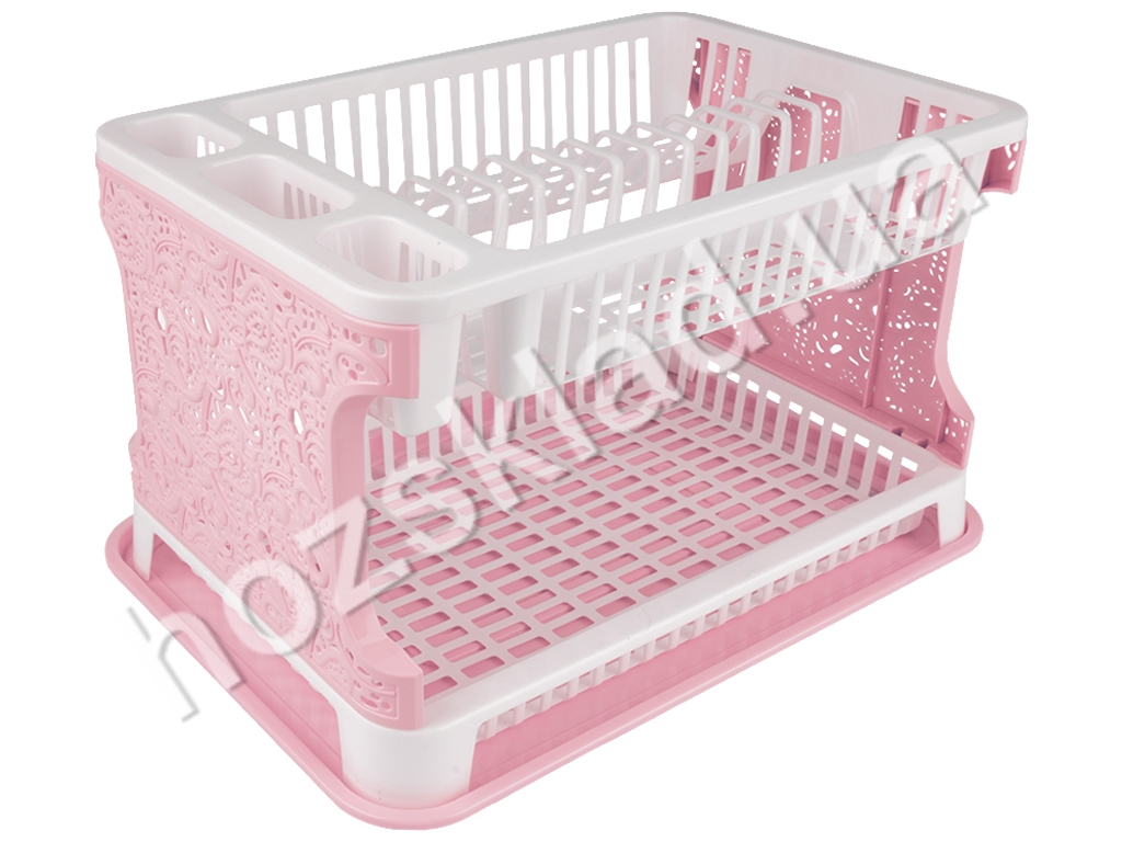 Сушилка для посуды Ажур (цвет - розовый)  Efe plastics 42х28х28см