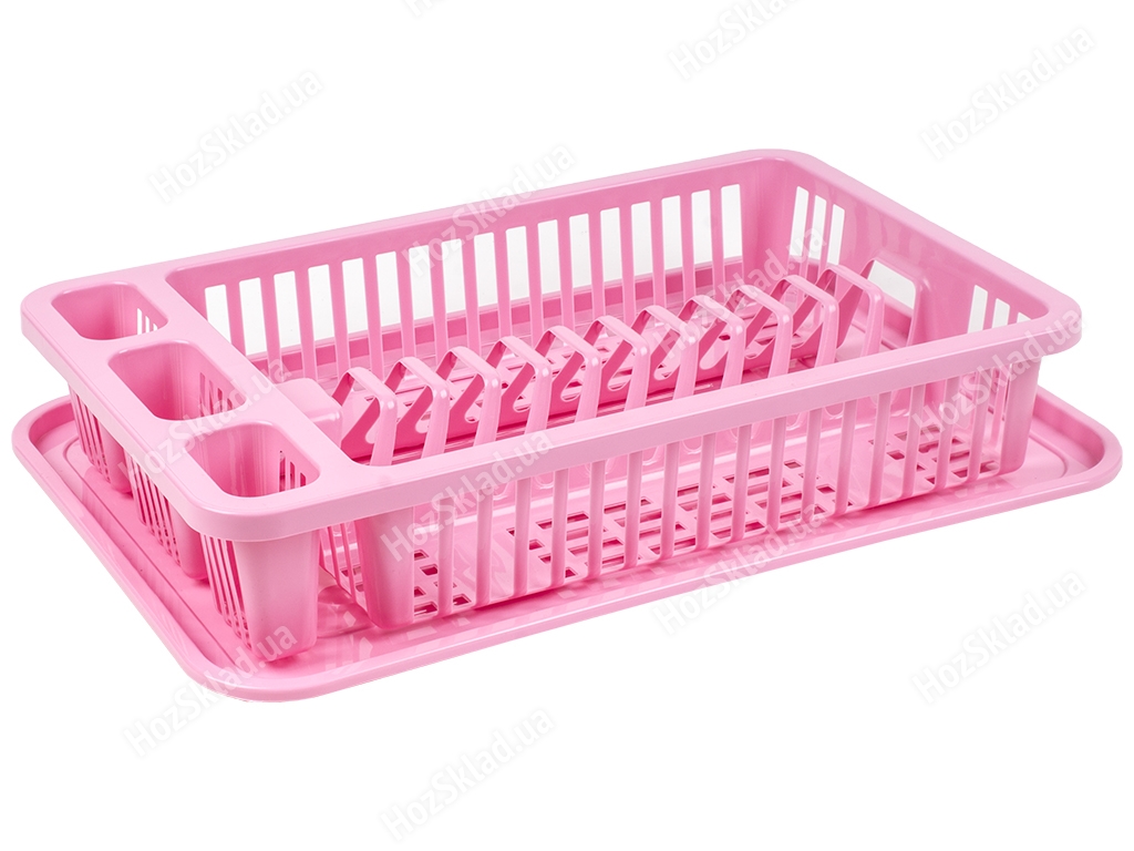 Сушарка для посуду Економ (колір - рожевий) Efe plastics 44х30х8см