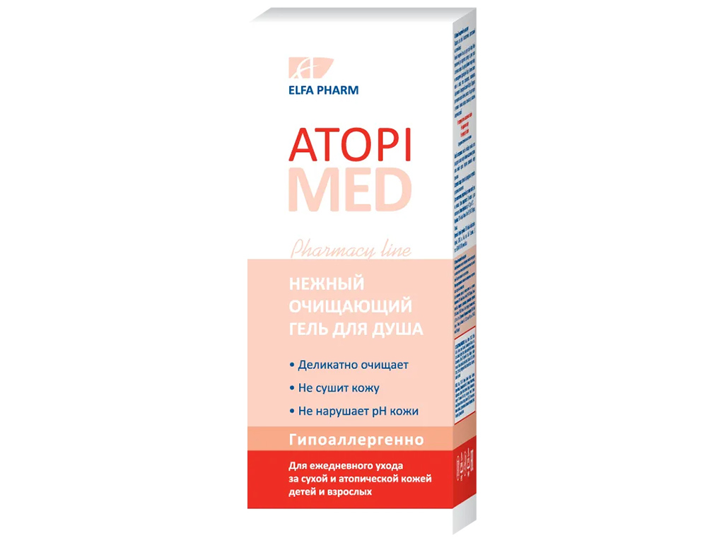 Ніжний очищуючий гель для душу Elfa Pharm Atopi Med 150мл