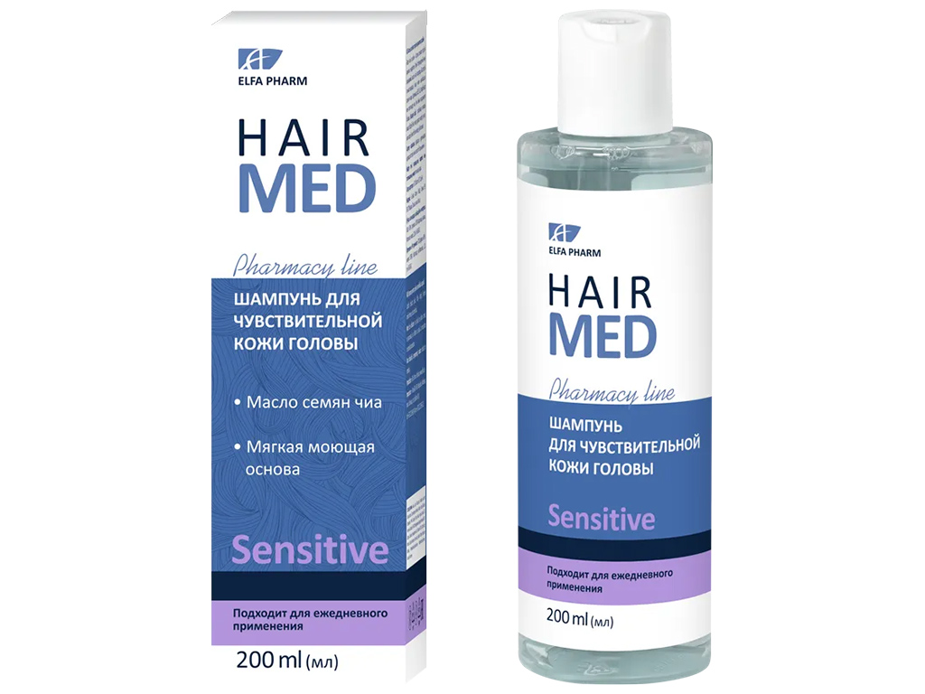  Шампунь Elfa Pharm Hair med Sensitive для чутливої ??шкіри голови 200мл