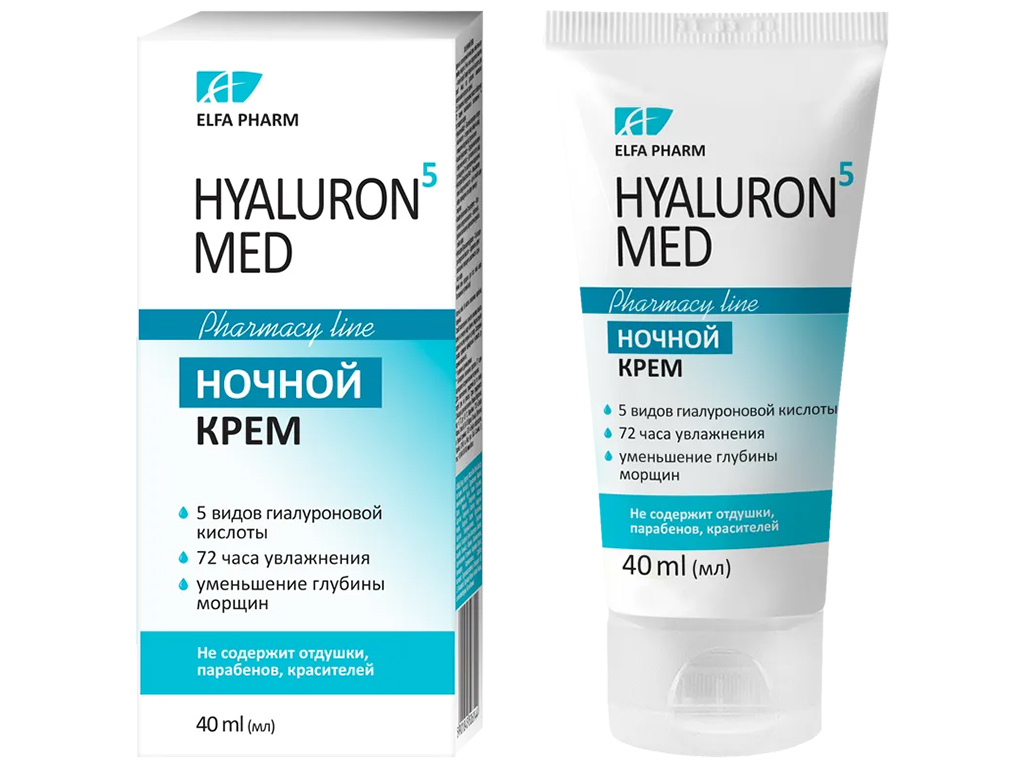 Крем для обличчя нічний Elfa Pharm Hyaluron5 MED 40мл