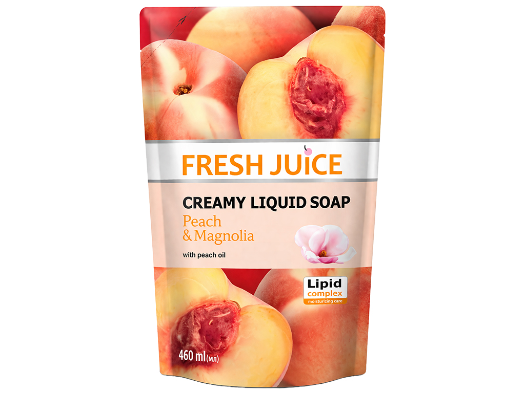 Крем-мыло Fresh Juice Персик Магнолия, с персиковым маслом и экстрактом магнолии, 460мл, дойпак