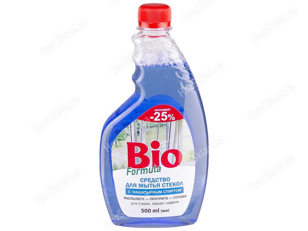 Средство для мытья стекол с нашатырным спиртом Bio Formula запаска 500мл