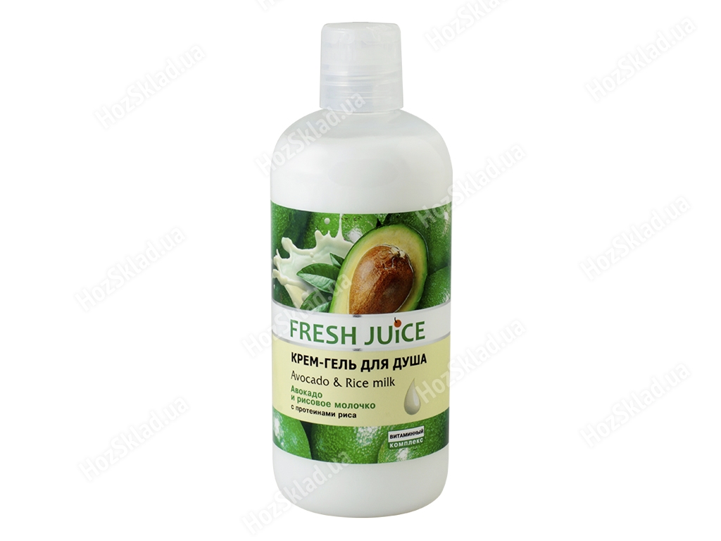 Крем-гель для душу Fresh Juice Avocado&Rice milk авокадо і рисове молочко 500мл