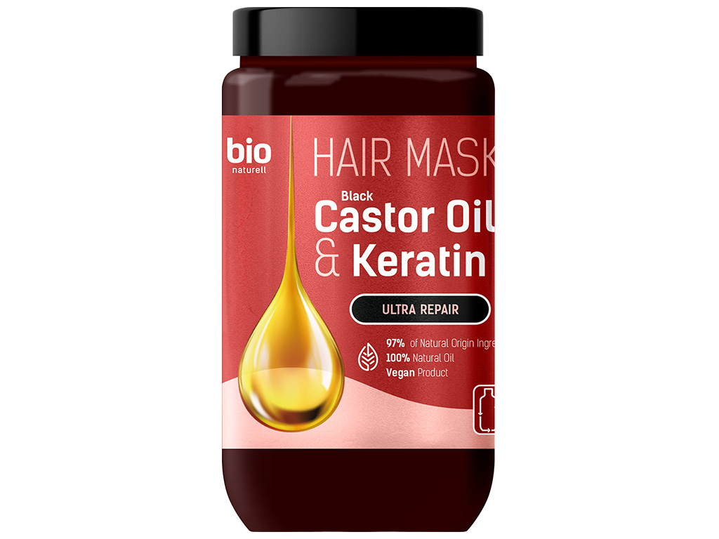 Маска для волос Bio Naturell Ультравосстановление Black Castor Oil & Keratin, 946мл