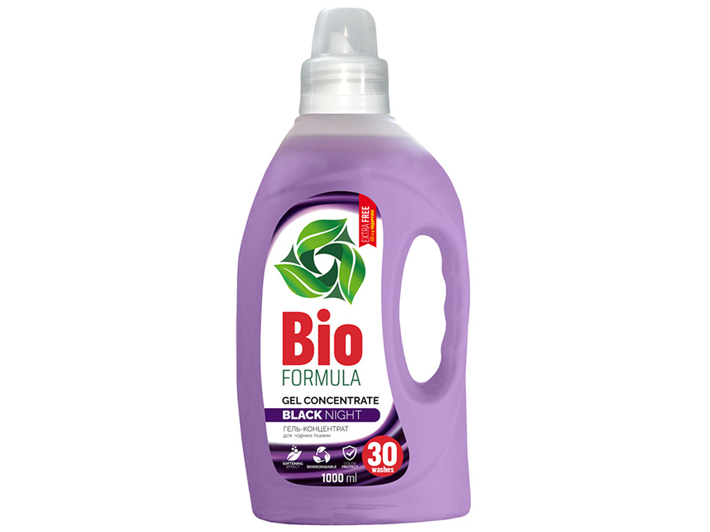 Гель для прання Bio Formula Black Night, для чорних та темних тканин, концентрат, 30 циклів, 1л