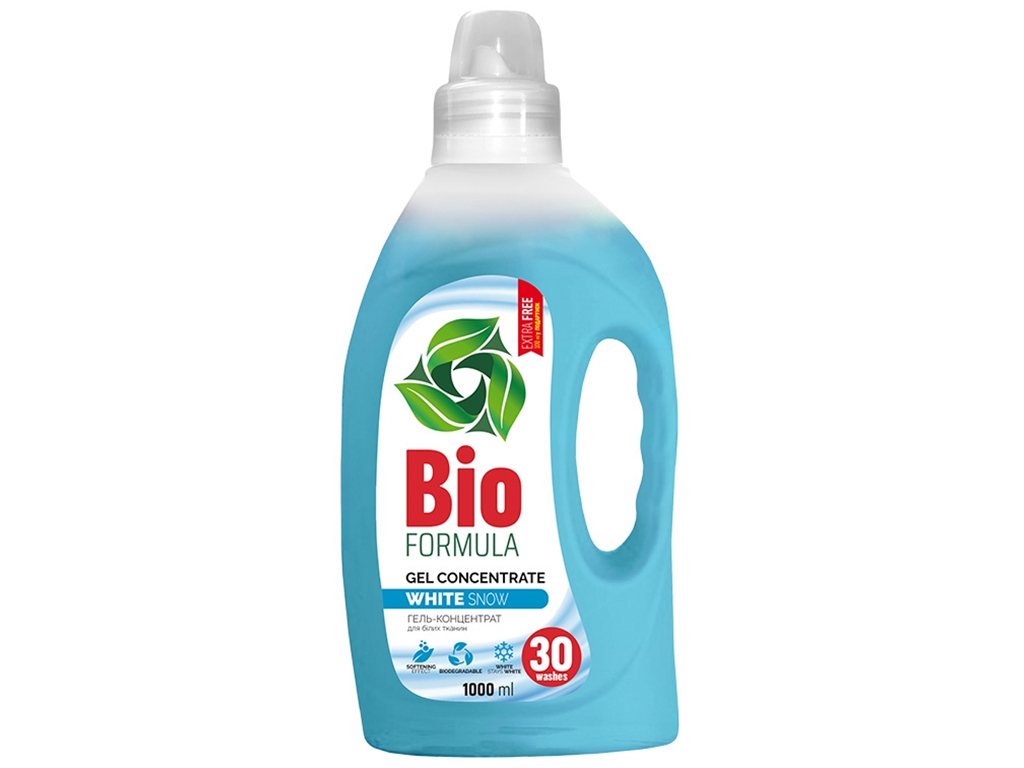Гель для стирки Bio Formula White Snow, для белого белья, концентрат, 30 циклов, 1л