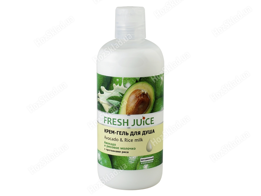 Крем-гель для душу Fresh Juice Avocado&Rice milk 400мл.