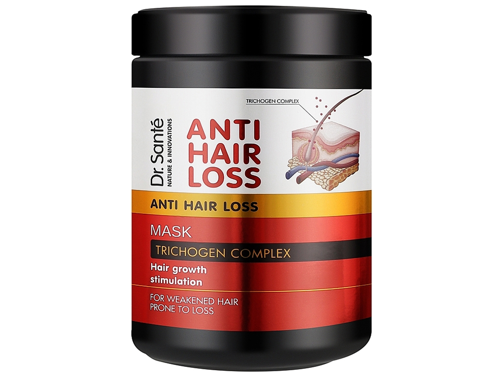 Маска для волосся Dr.Sante Anti HairLoss, з аргініном, ніацинамідом, цинком, кальцієм, 1л