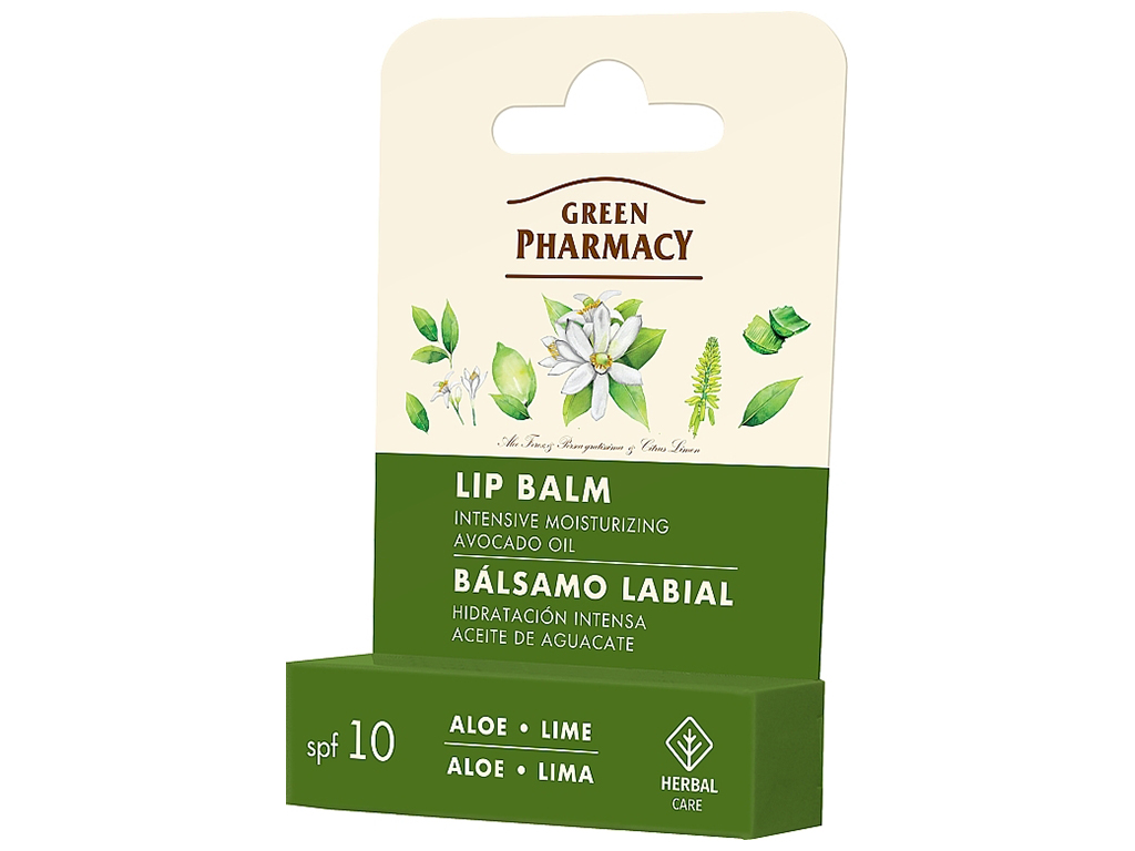 Бальзам для губ Green Pharmacy Алое та Лайм інтенсивне зволоження 3,6г