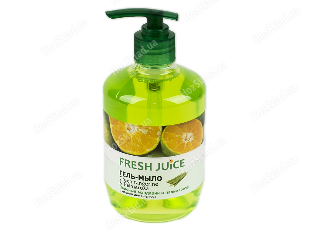 Гель-мыло Fresh juice Зеленый мандарин и пальмароза 460мл (дозатор)