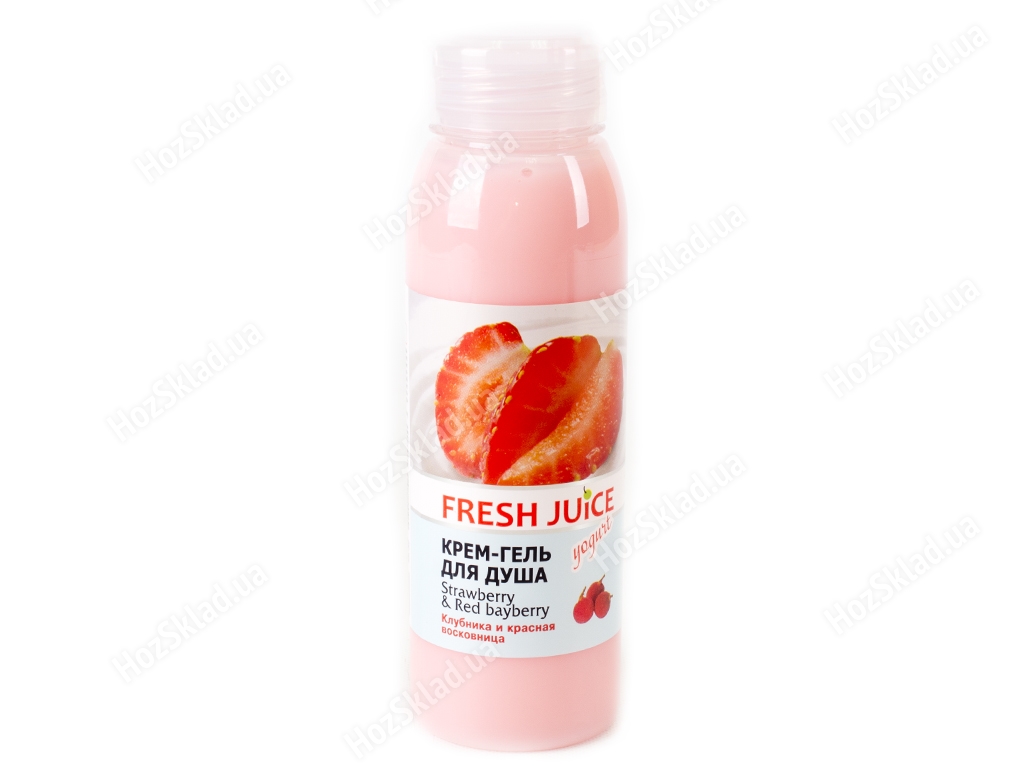 Крем-гель для душа Fresh juice Strawberry&red bayberry 300мл