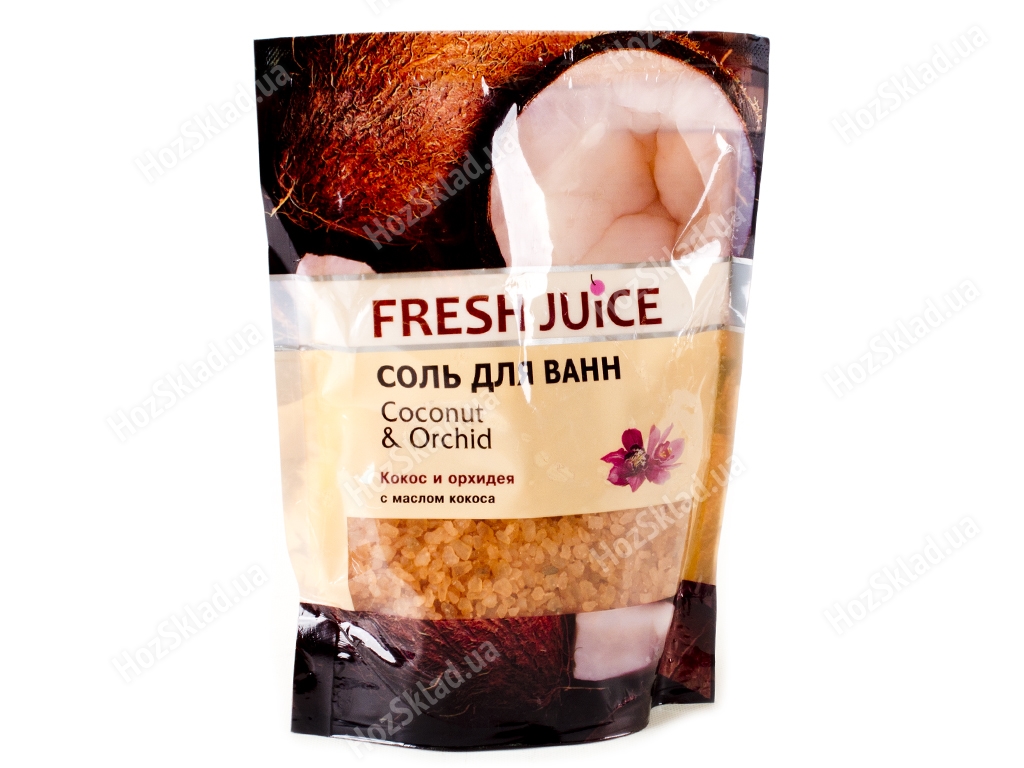 Соль для ванной Fresh juice Coconut&orchid дой-пак 500мл