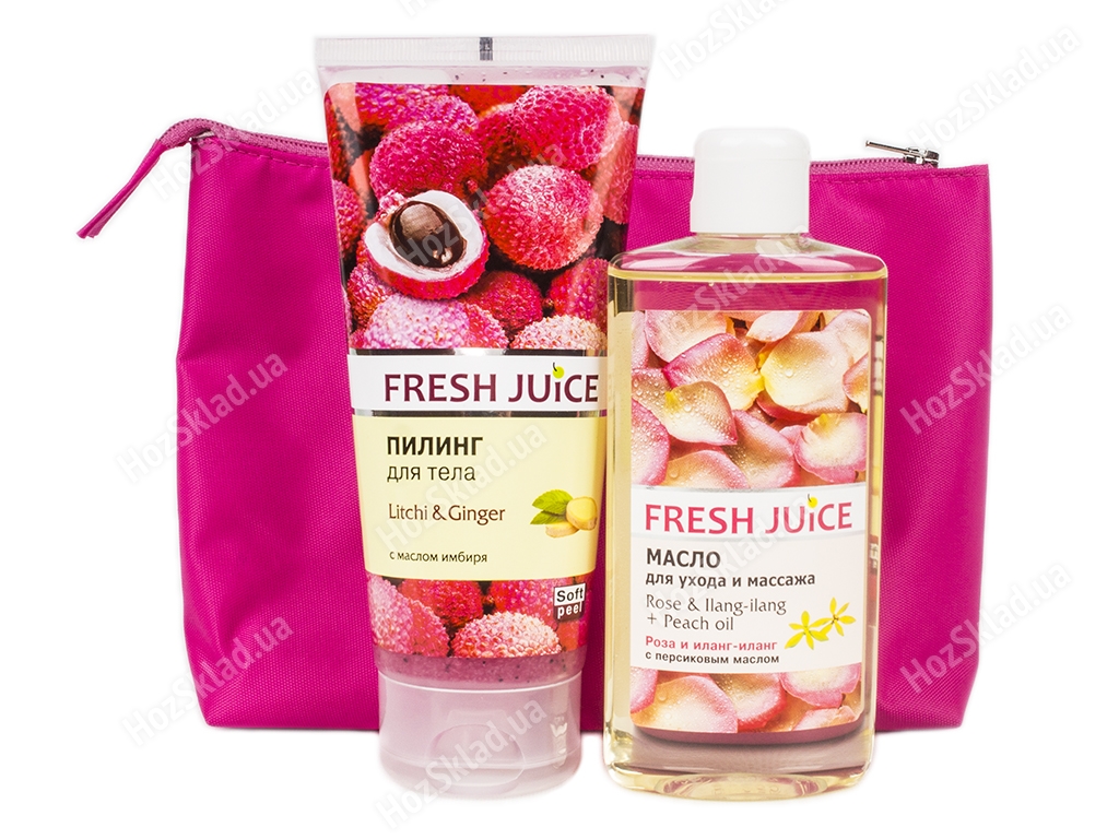 Набор косметический Fresh juice Pink sunrise (Пилинг для тела 200мл+Пилинг для массажа 150мл)