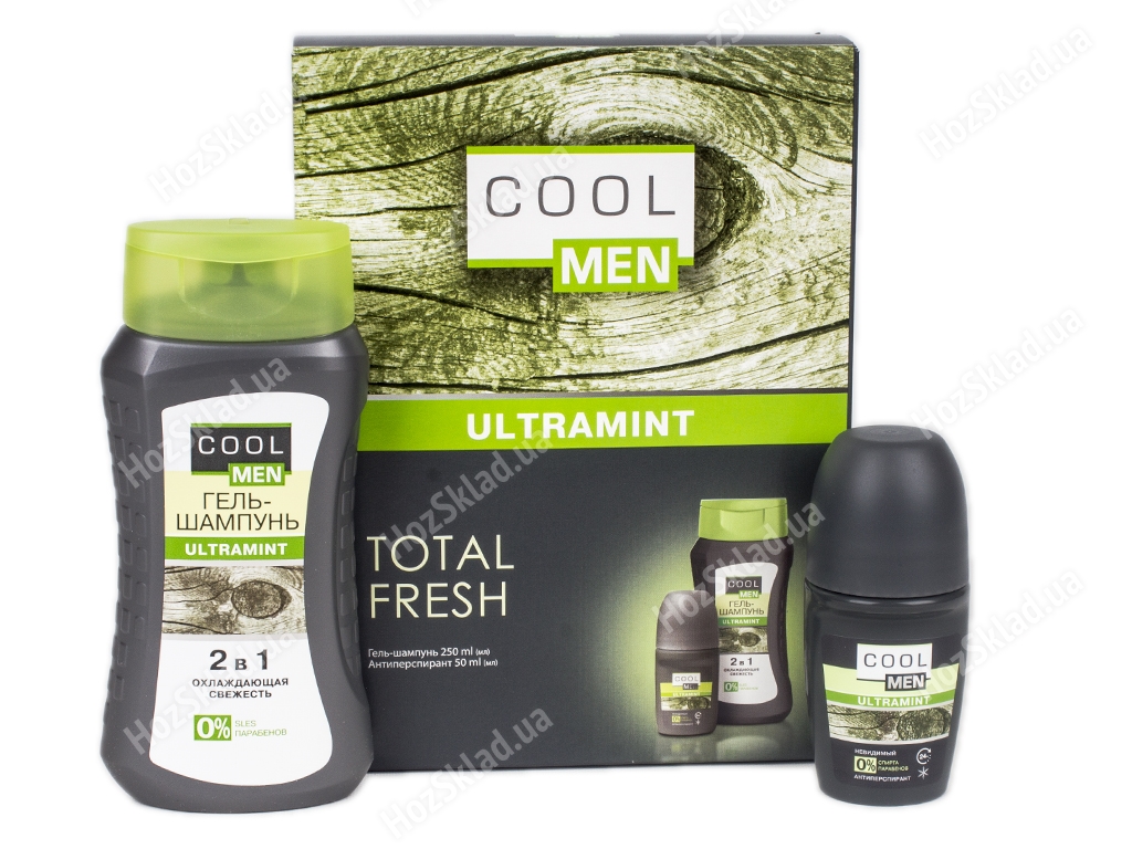 Набор косметический Cool men Ultramint Total Ffresh (Гель-шампунь 2в1 250мл+Антиперсперант 50мл)