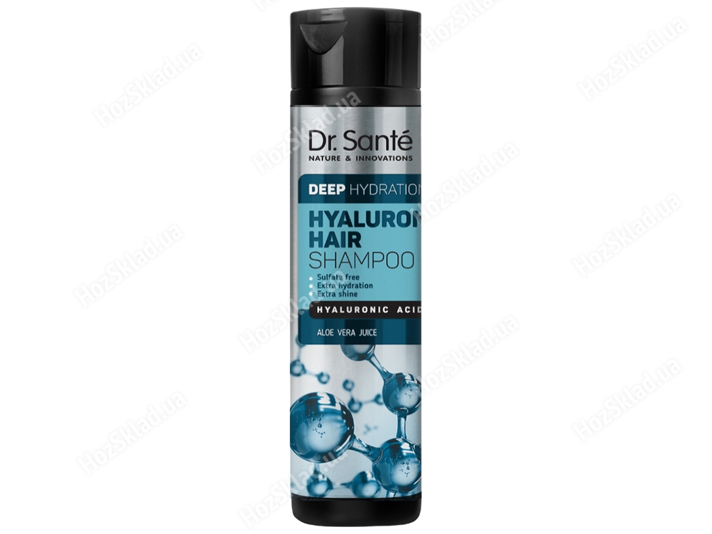Шампунь для волосся безсульфатний Dr.Sante Hyaluron Hair Deep hydration з алое вера 250мл