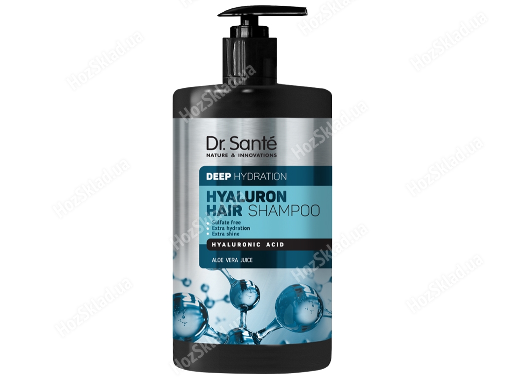 Шампунь для волосся безсульфатний Dr.Sante Hyaluron Hair Deep hydration з алое вера 1л