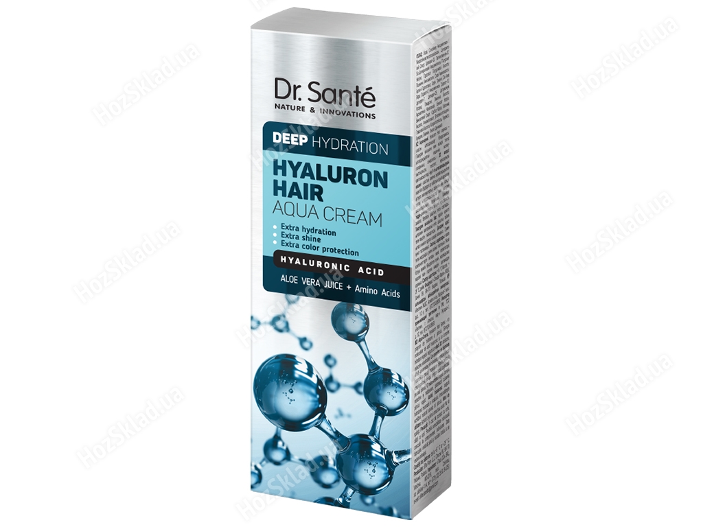 Аква-крем для волосся Dr. Sante Hyaluron Hair Deep hydration Глибоке зволоження 100мл
