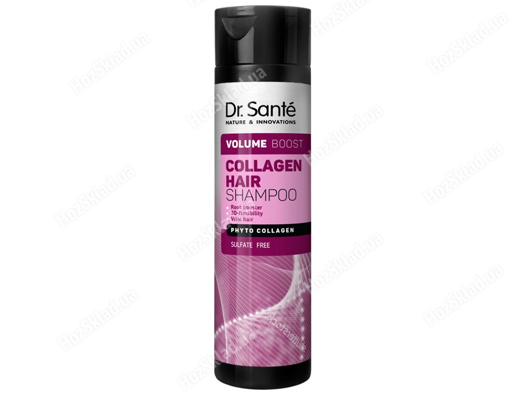 Шампунь для волосся безсульфатний Dr.Sante Collagen Hair Volume boost для всіх типів волосся 250мл