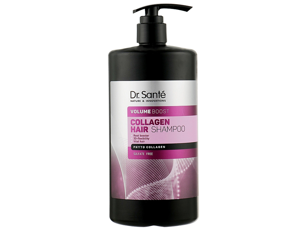 Шампунь для волосся Dr. Sante Collagen Hair Volume Boost, з фітоколагеном та екстрактом акації, 1л