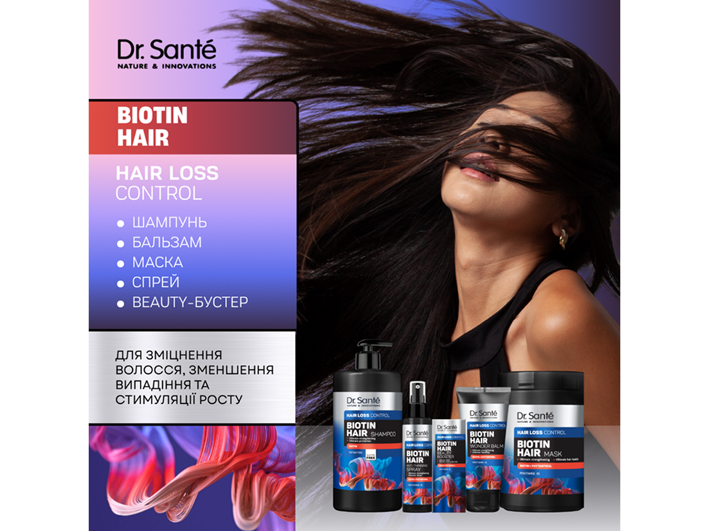 Маска для волосся Dr. Sante Biotin Hair Loss Control, з біотином і фітантріолом, 1 л