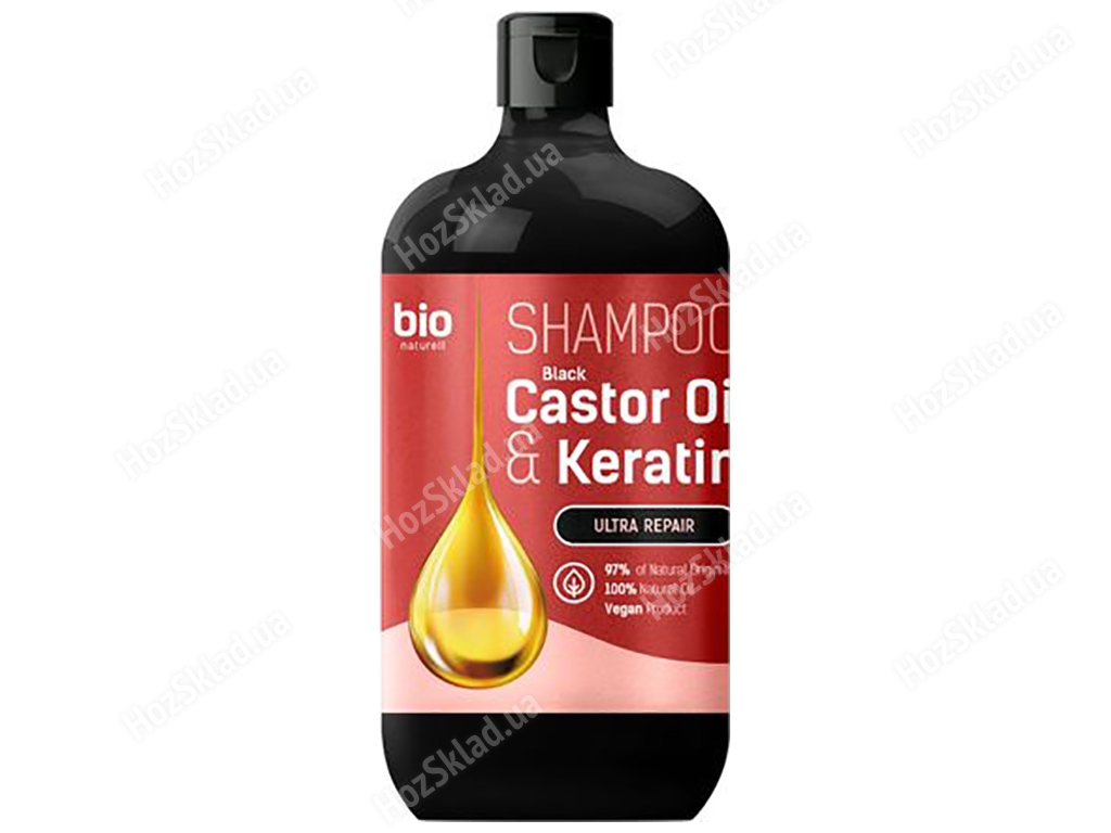 Шампунь для волосся Bio Naturell Black Castor Oil&Keratin ультравідновлення 946мл