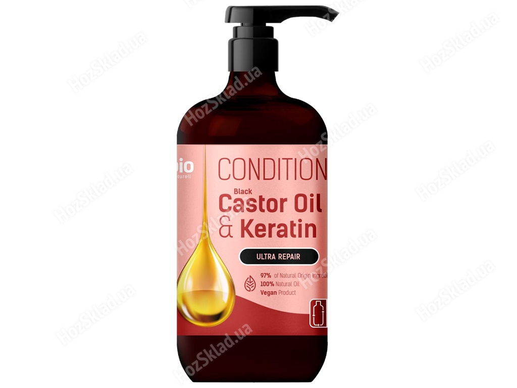 Кондиціонер для волосся Bio Naturell, Black Castor Oil & Keratin, 946мл