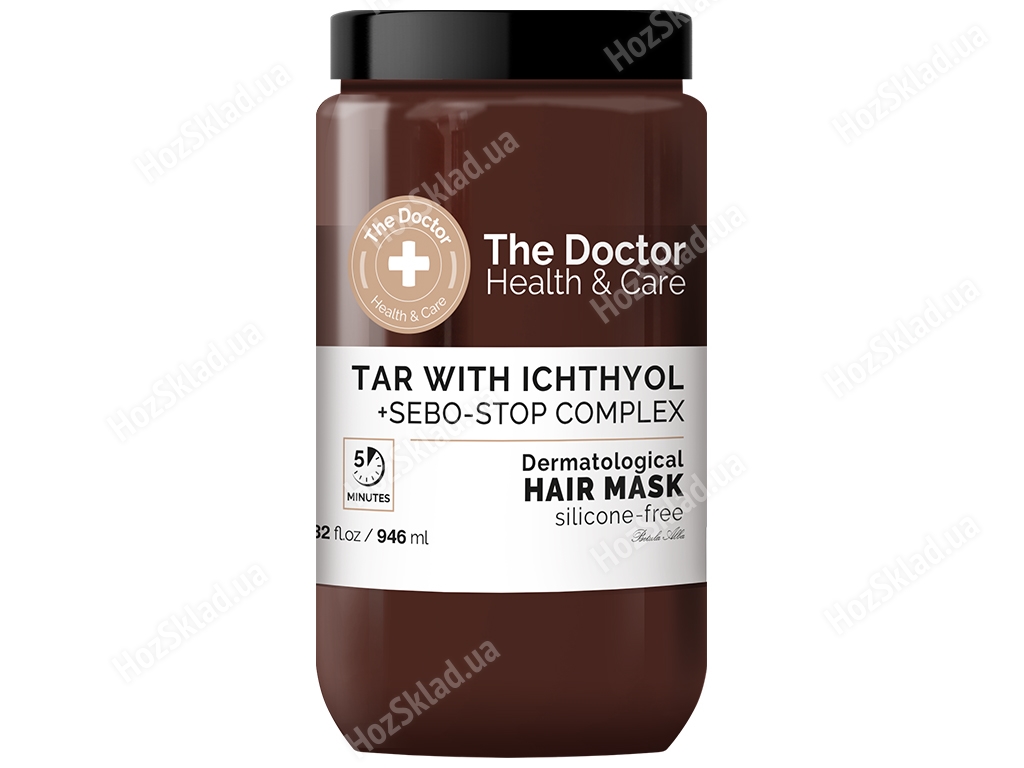 Маска для волос The Doctor Health&Care Tar with Ichthyol + Sebo-Stop complex, Против перхоти, 946мл