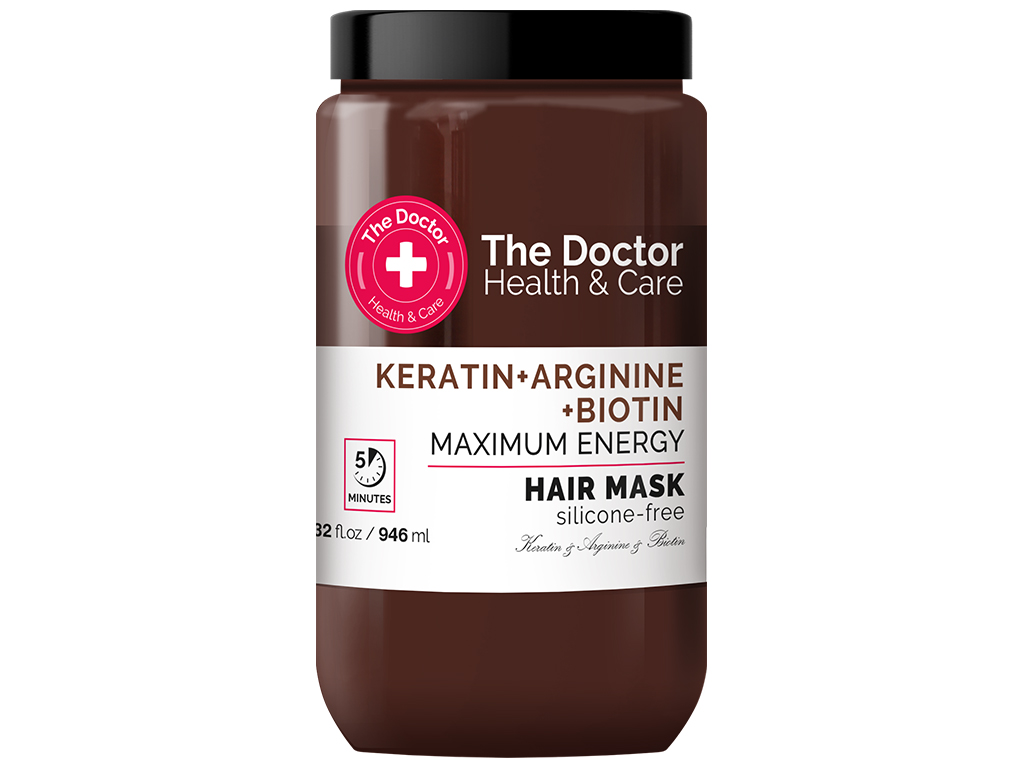 Маска для волос The Doctor Health&Care, с кератином, аргинином и биотином, 946мл