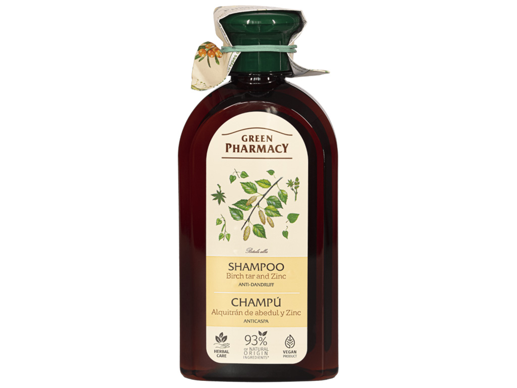 Шампунь против перхоти Зелена Аптека с березовым дегтем и цинком, 350мл