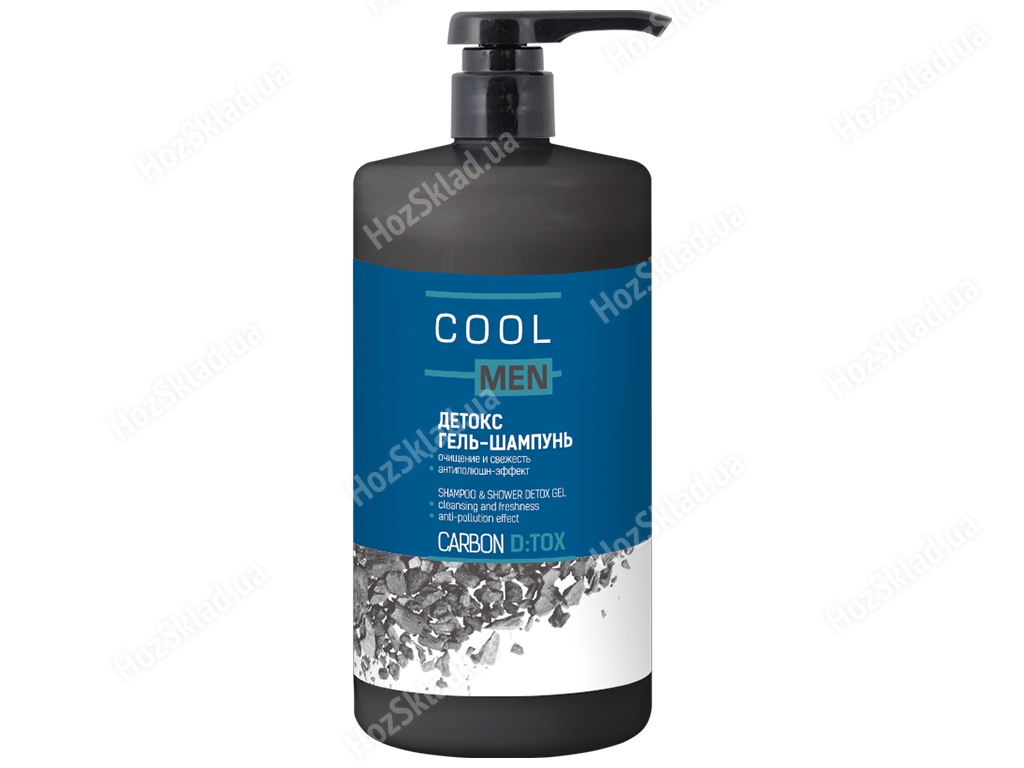 Гель-шампунь детокс Cool Men Detox Carbon очищення і свіжість 1л