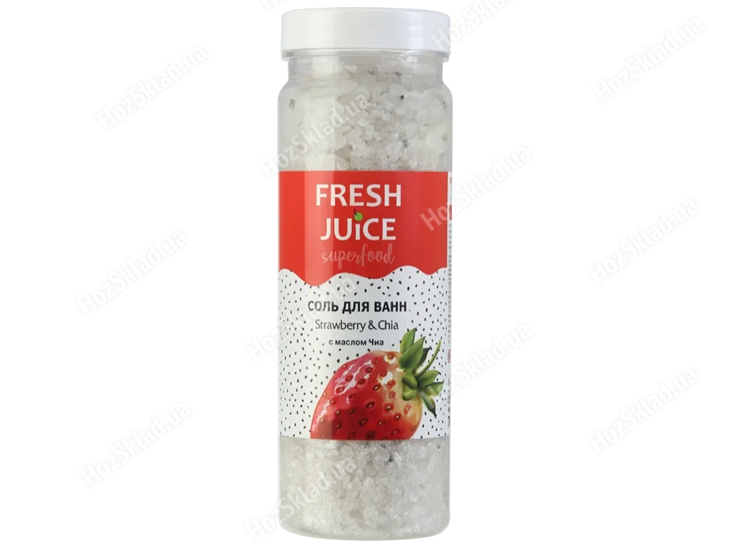 Соль для ванн Fresh Juice Superfood Strawberry&Chia 700г