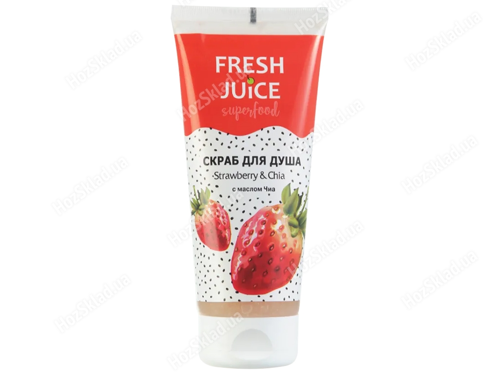 Скраб для душу Fresh Juice Superfood Strawberry&Chia 200мл