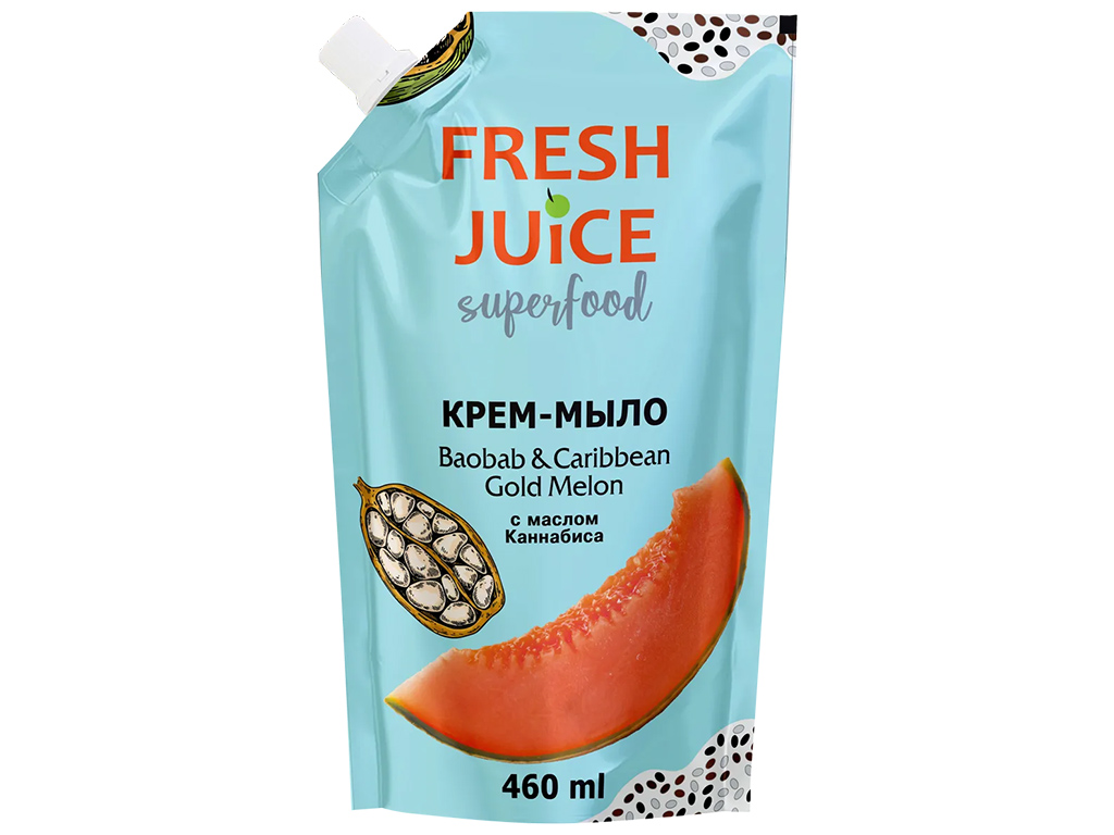 Крем-мыло Fresh Juice Superfood Baobab&Caribbean Gold Melon 460мл дой-пак