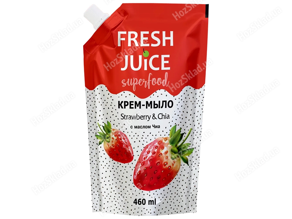 Крем-мыло Fresh Juice Superfood Strawberry&Chia 460мл дой-пак
