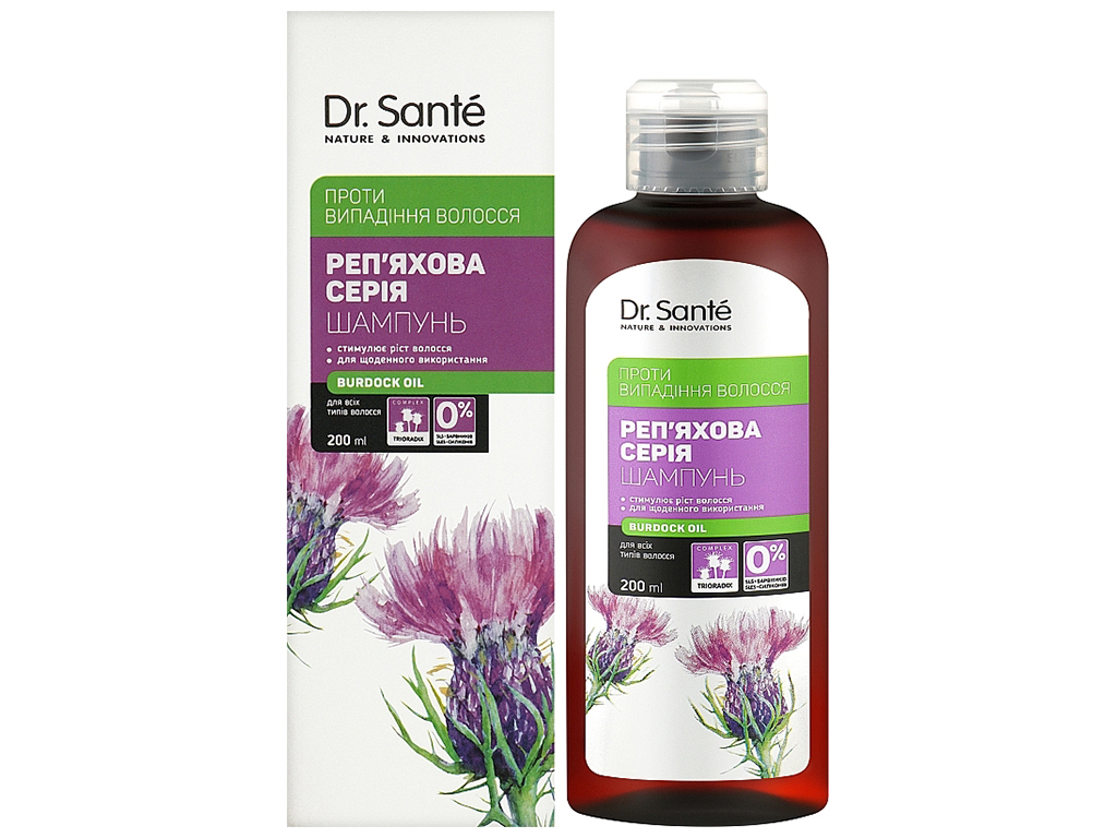 Шампунь Dr.Sante Репейная серия против выпадения волос, 200мл