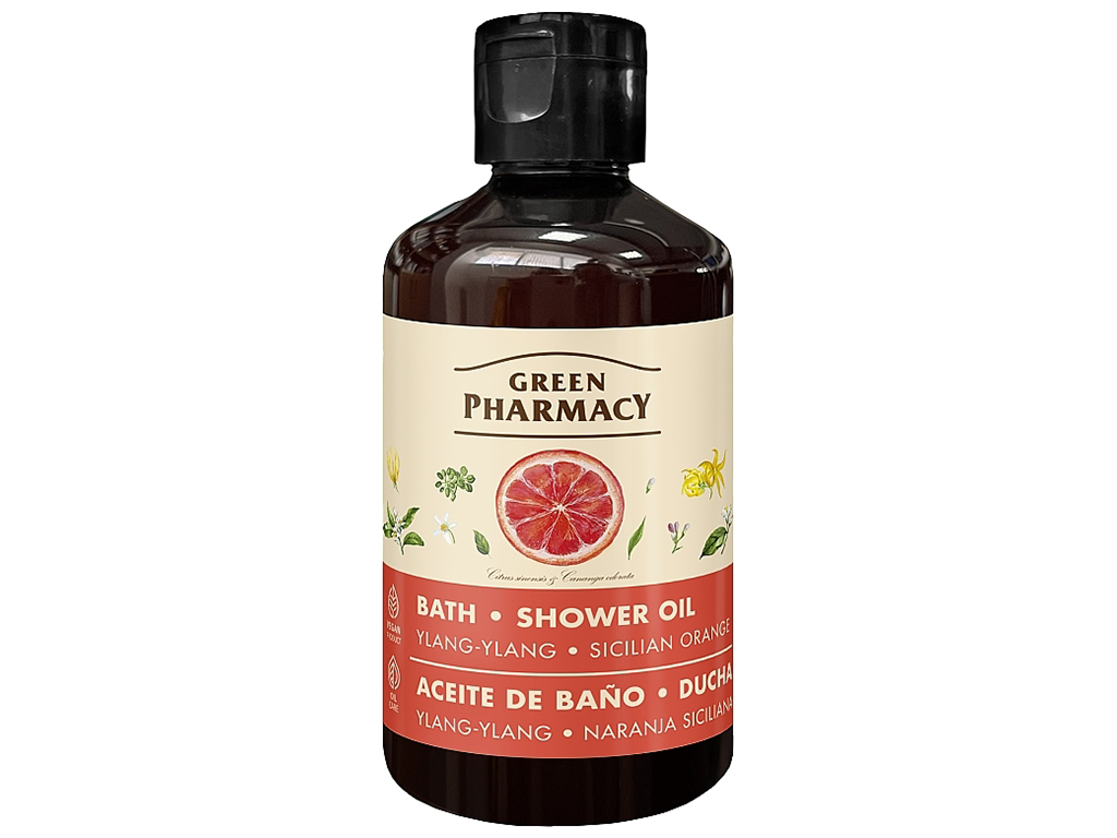 Масло для ванны и душа Green Pharmacy Иланг-иланг и сицилийский апельсин, 250мл