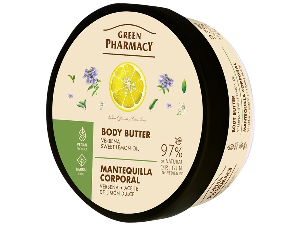 Крем-масло для тела Green Pharmacy, с вербеной и маслом сладкого лимона, 200мл