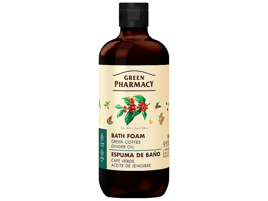 Піна для ванни Green Pharmacy Зелена кава та імбирна олія, 500мл